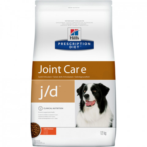 Hills Prescription Diet j/d Joint Care сухой диетический корм для собак для поддержания здоровья и подвижности суставов, с курицей - 12 кг