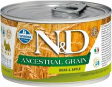 Farmina N&D Ancestral Grain Dog Mini влажный низкозерновой корм для взрослых собак мелких пород с мясом кабана и яблоком - 140 г (6 шт в уп)