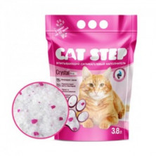 Cat Step Crystal Pink (Силикагелевый наполнитель для кошачьего туалета с Розовыми гранулами).3,8 л