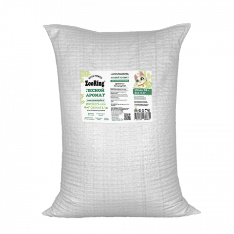 ZooRing Древесный комкующийся наполнитель, Лесной Аромат, 15 кг/40 л