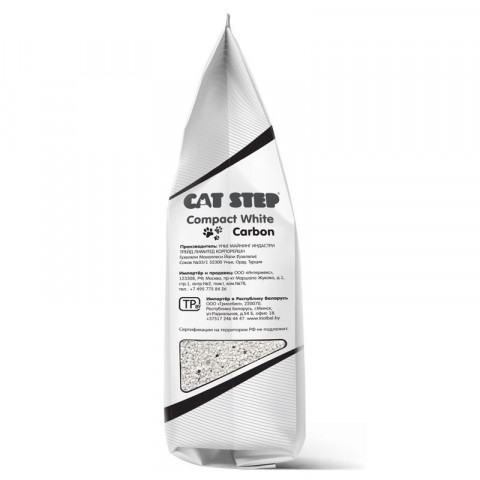 Cat Step Compact White Carbon наполнитель минеральный комкующийся с активированным углем - 5 л (4,2 кг)