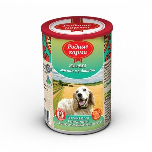 М Родные корма Жареха мясная по-двински (Консервы для собак), 410 г