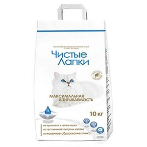 Чистые Лапки (Наполнитель для кошек комкующийся), 10кг 