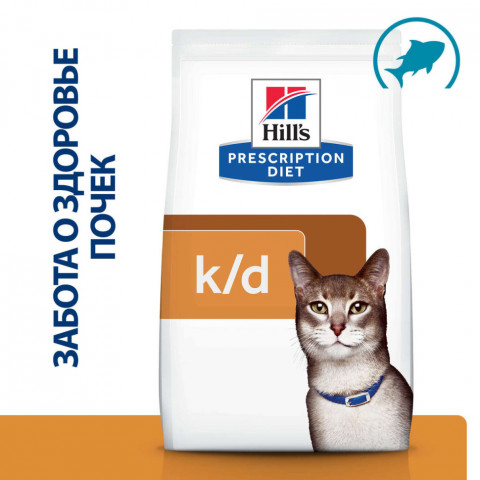 Hills Prescription Diet k/d Kidney Care сухой диетический корм для кошек для поддержания здоровья почек с тунцом - 400 г
