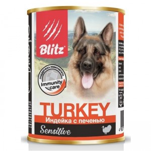 Blitz Sensitive Adult Dog Индейка с Печенью (Консервы для взрослых собак), 400 г