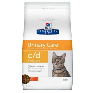 Сухой диетический корм для кошек Hills Prescription Diet c/d Stress UrinaryCare при лечении и профилактике цистита и мочекаменной болезни (мкб), в том числе вызванные стрессом, с курицей - 1,5 кг