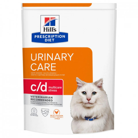 Сухой диетический корм для кошек Hills Prescription Diet c/d Stress UrinaryCare при лечении и профилактике цистита и мочекаменной болезни (мкб), в том числе вызванные стрессом, с курицей - 1,5 кг