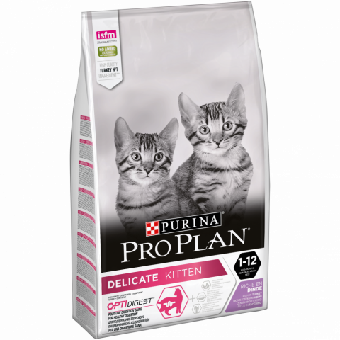 Purina Pro Plan Delicate Junior сухой корм для котят с чувствительным пищеварением с индейкой - 10 кг