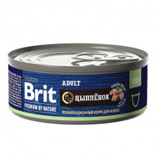 Brit Premium by Nature (консервы с мясом цыплёнка для кошек), 100 г х 12 шт
