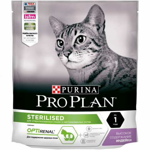 Pro Plan Cat Adult Sterilised сухой корм для стерилизованных кошек с индейкой - 400 г