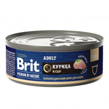 Brit Premium by Nature (консервы с мясом курицы и сыром для кошек), 100 г х 12 шт