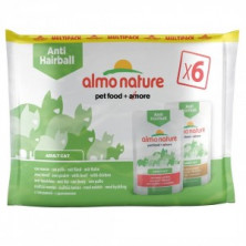 Almo Nature Multipack Anti-Hairball Adult Cat Beef and Chiken (набор) (Паучи для вывода шерсти для взрослых кошек, с говядиной и курицей), 70г х 6шт