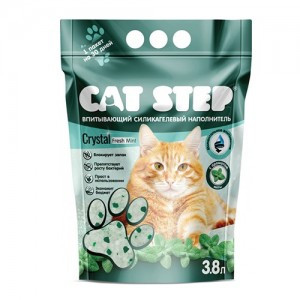 Cat Step Crystal Fresh Mint (Силикагелевый наполнитель для кошачьих туалетов), 3,8 л