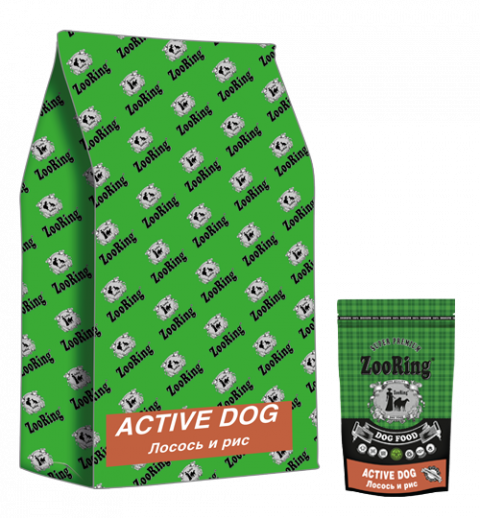 ZooRing Active Dog Лосось и рис. 26/15, 10 кг