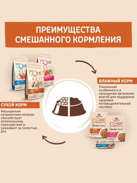 Wellness Core сухой корм для стерилизованных кошек с курицей и индейкой 1,75 кг