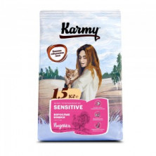 Karmy Sensitive Turkey (Сухой корм для взрослых кошек, с чувствительным пищеварением с индейкой), 400 г