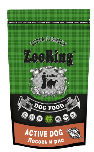 ZooRing Active Dog Лосось и рис. 26/15, 2 кг
