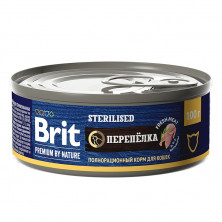 Brit Premium by Nature (консервы с мясом перепёлки для стерилизованных кошек), 100 г х 12 шт