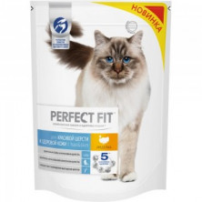 Perfect Fit Hair & Skin Care (Сухой корм для взрослых кошек для красивой шерсти и здоровой кожи с индейкой), 650 г