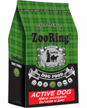 ZooRing Active Dog мясо молодых бычков  и рис. 26/15, 10 кг