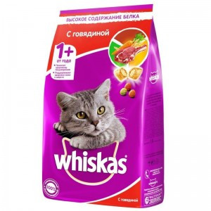 Whiskas с Говядиной (Сухой корм для взрослых кошек), 800 г