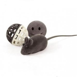 ТРИОЛ Набор игрушек для кошек (2 мяча, мышь) 45мм,40мм,60 мм