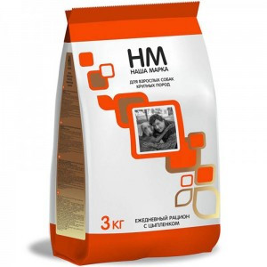 Наша Марка для  Крупных пород Цыпленок  (Корм для взрослых собак крупных пород с мясом цыпленка), 3 кг