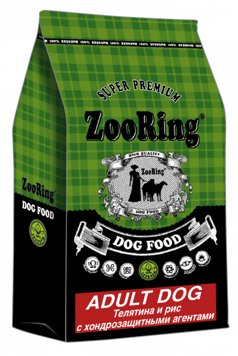 ZooRing Adult Dog 25/13, телятина и рис, с хондропротектерами 10 кг
