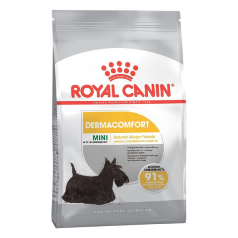 Royal Canin Mini Dermacomfort сухой корм для взрослых собак мелких пород с раздраженной и зудящей кожей - 800 г