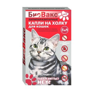 БиоВакс Капли для кошек (Препарат от блох и клещей), 2 пипетки