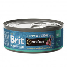 Brit Premium by Nature (консервы с ягненком для щенков всех пород), 100 г х 12 шт