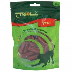 ТРИОЛ Пикантные сосиски из утки (Лакомство для собак) 70 г