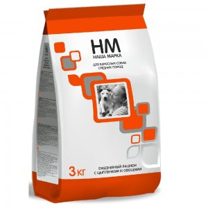 Наша Марка для Средних пород Цыпленок и Овощи (Корм для взрослых собак средних пород), 500 г