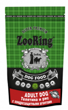 ZooRing Adult Dog 25/13, телятина и рис, с хондропротектерами 2 кг
