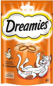 Dreamies Лакомые подушечки с Курицей 60г х 6 шт