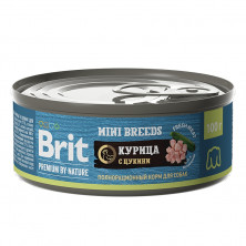 Brit Premium by Nature (консервы с  курицей и цукини для взрослых собак мелких пород), 100 г х 12 шт