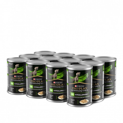 Purina Pro Plan Veterinary Diets HA Hypoallergenic влажный корм для щенков и взрослых собак для снижения пищевой непереносимости - 400 г х 12 шт