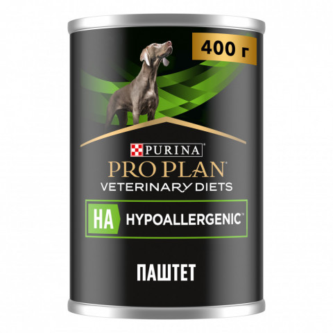 Purina Pro Plan Veterinary Diets HA Hypoallergenic влажный корм для щенков и взрослых собак для снижения пищевой непереносимости - 400 г х 12 шт