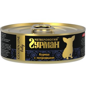 Четвероногий Гурман Golden Line baby Курица с потрошками в желе (Консервы для щенков) 100 г