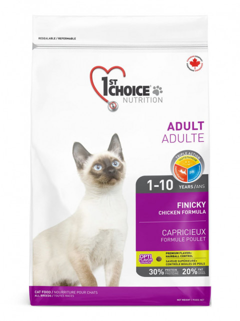 1st Choice Finicky сухой корм для привередливых взрослых кошек с курицей - 5,44 кг