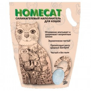 M Homecat Силикагелевый Стандарт (Наполнитель для кошачьих туалетов, без запаха), 3,6л (1,8 кг)