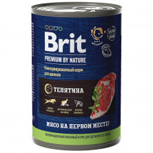 Brit Premium by Nature (консервы с телятиной для щенков всех пород), 410 г х 9 шт
