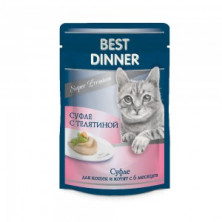 G Best Dinner Super Premium Суфле с Телятиной (Паучи для котят и взрослых кошек), 85г х 24шт