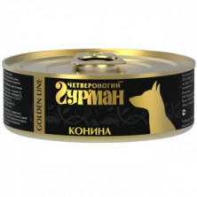 Четвероногий Гурман Golden Line Конина натуральная в желе (Консервы для собак), 340 г