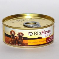 BioMenu Adult Chicken&Pineapple (Консервы для собак Цыпленок с ананасами 95% - мясо), 410г