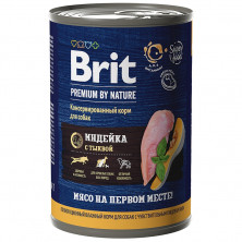 Brit Premium by Nature (консервы с индейкой с тыквой для взрослых собак всех пород с чувствительным пищеварением), 410 г х 9 шт