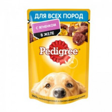 АКЦИЯ Pedigree Ягнёнок в желе (Паучи для взрослых собак, в желе) 85г х 28шт