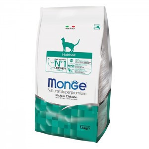Monge Cat Hairball сухой корм для взрослых кошек для выведения комков шерсти 1,5 кг