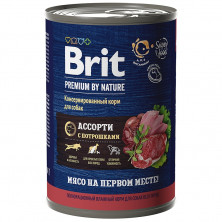 Brit Premium by Nature (консервы с мясным ассорти с потрошками для собак всех пород), 410 г х 9 шт