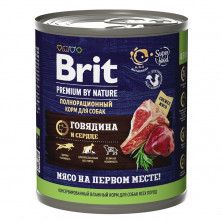 Brit Premium By Nature (консервы с говядиной и сердцем для взрослых собак всех пород), 850 г х 6 шт